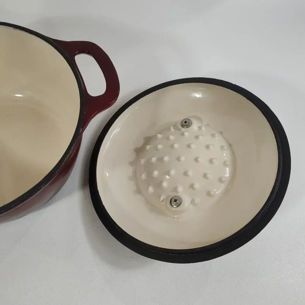 Kitchen Aid 3.5qt Enameled Cast Iron Covered‎ Round Dutch Oven Red